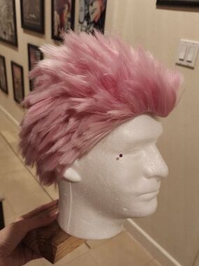 Arda Short Spiky Bubblegum Pink Wig - Akaza Cosplay Demon Slayer